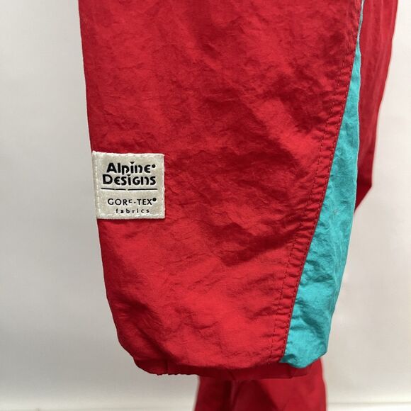 Alpine Designs Snow Suit Ski Jacket Red White Teal Green Large Gore-Tex Uni-sex - Picture 6 of 16